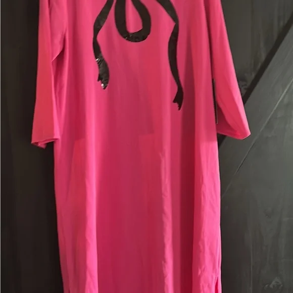 Tuckernuck Electric Pink Bow Jamie Dress Sequin Bow NWT XL - Picture 11 of 11